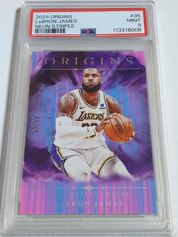 2024 Panini Origins Lebron James #35 NEON STRIPES /49 Edition - PSA 9 (POP 1)