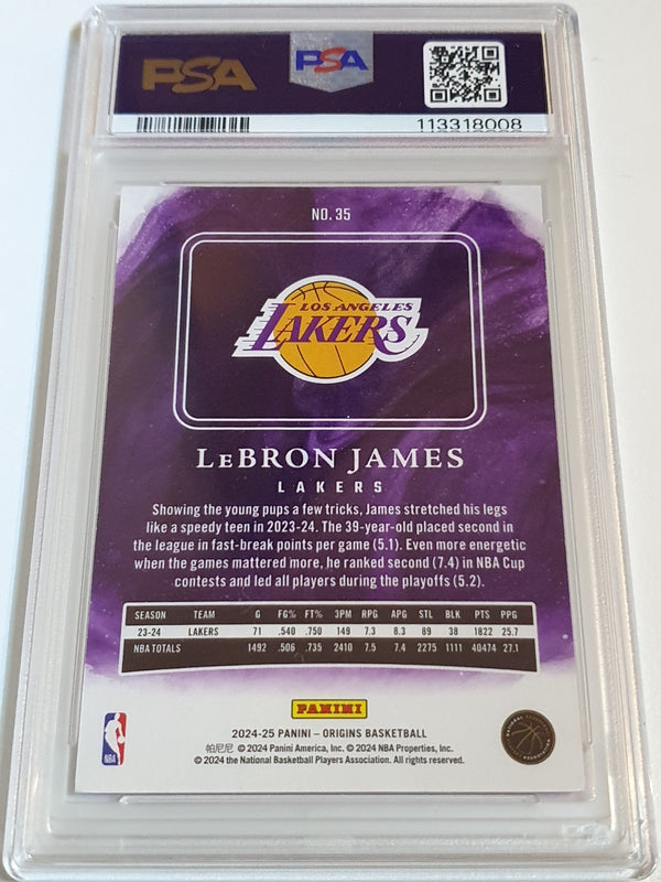 2024 Panini Origins Lebron James #35 NEON STRIPES /49 Edition - PSA 9 (POP 1)