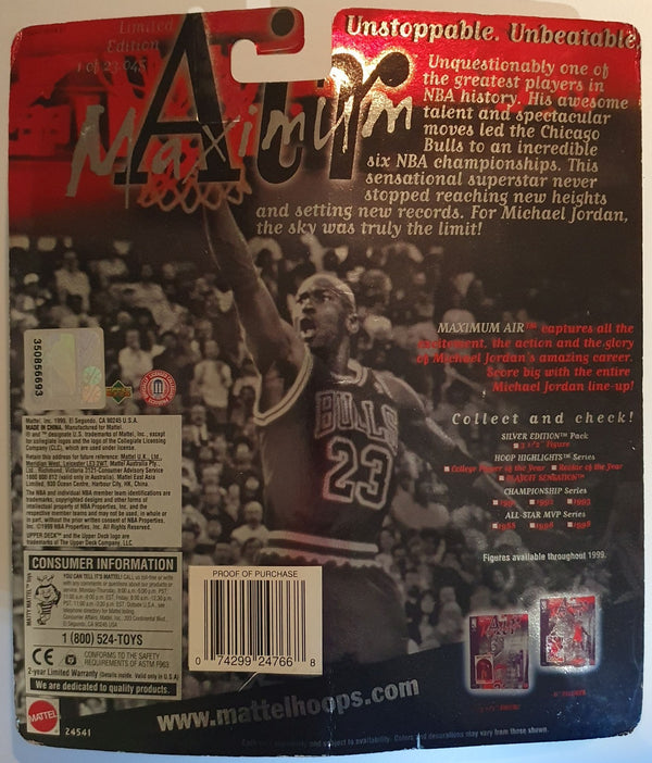1999 Upper Deck Mattel Michael Jordan Hoops 2 Figurine - Sealed Figure & Card