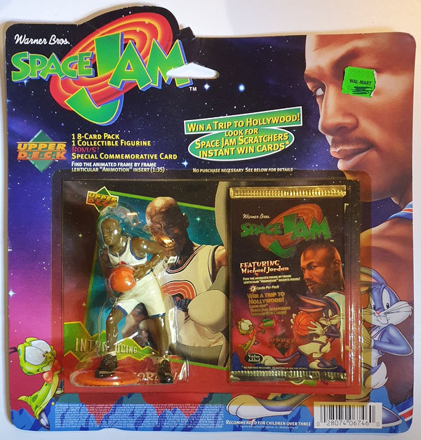 1996 Upper Deck Michael Jordan Space Jam Pack & Figurine - Sealed Figure & Pack