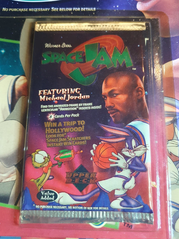 1996 Upper Deck Michael Jordan Space Jam Pack & Figurine - Sealed Figure & Pack
