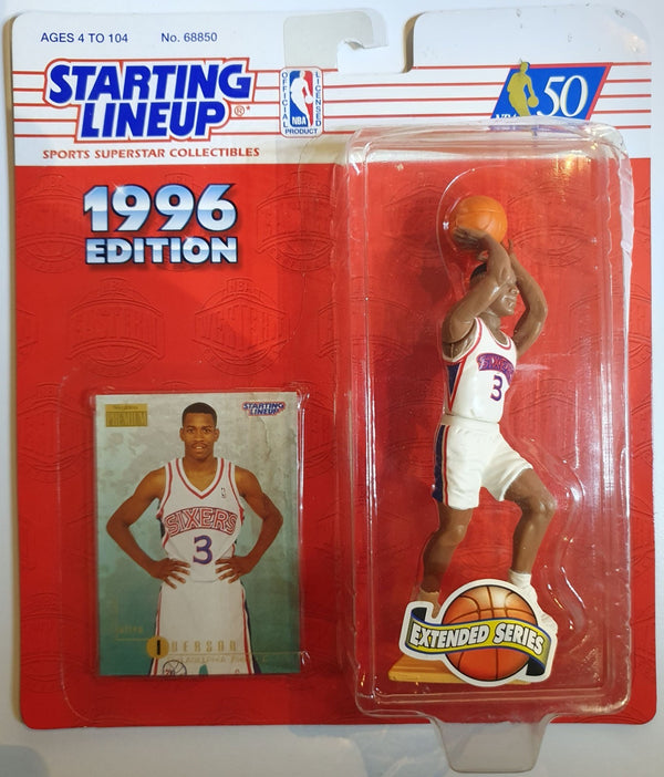 1996 Kenner Starting Lineup Allen Iverson Rookie Figurine - Sealed Figure & RC