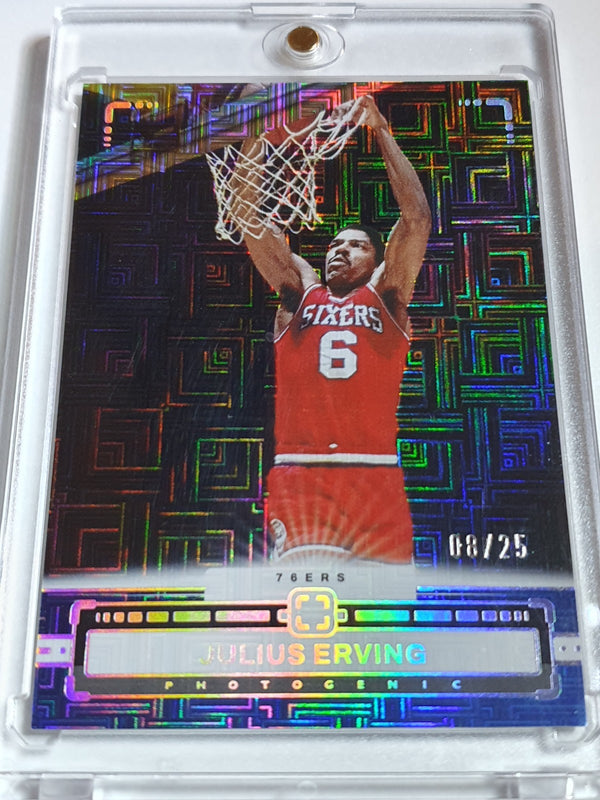2023 Panini Photogenic Julius Erving #120 MAZE /25 Holo - Ready to Grade