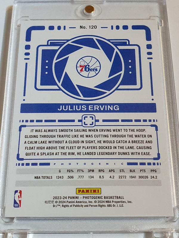 2023 Panini Photogenic Julius Erving #120 MAZE /25 Holo - Ready to Grade