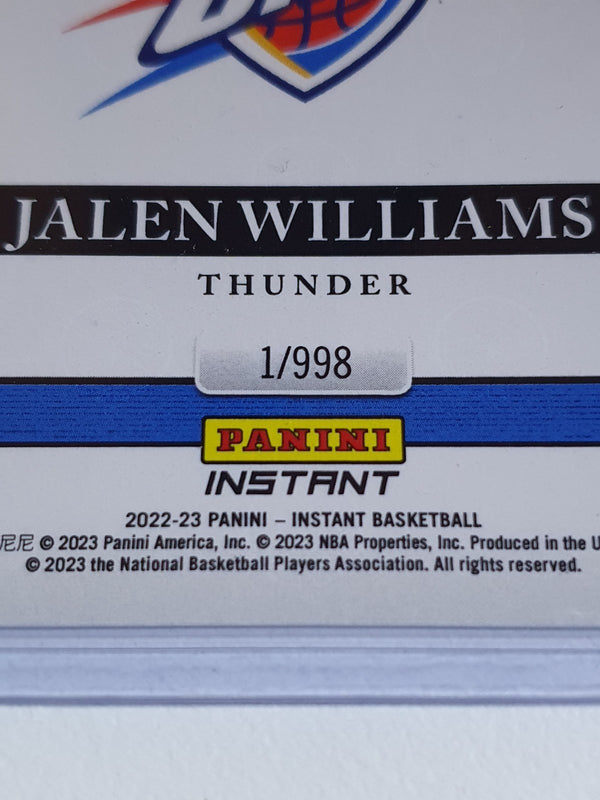 2022 Panini Instant Jalen Williams Rookie #BP-2 /998 Black & White RC - Rare