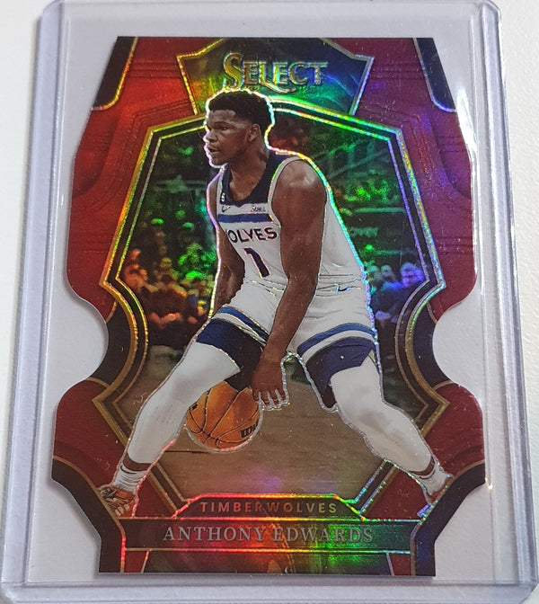 2022 Select Anthony Edwards #146 Premier Level MAROON /175 Holo Die Cut - Rare