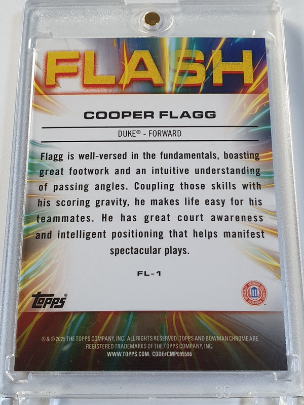 2024 Bowman U Chrome Cooper Flagg Rookie #FL-1 FLASH RC - Ready to Grade