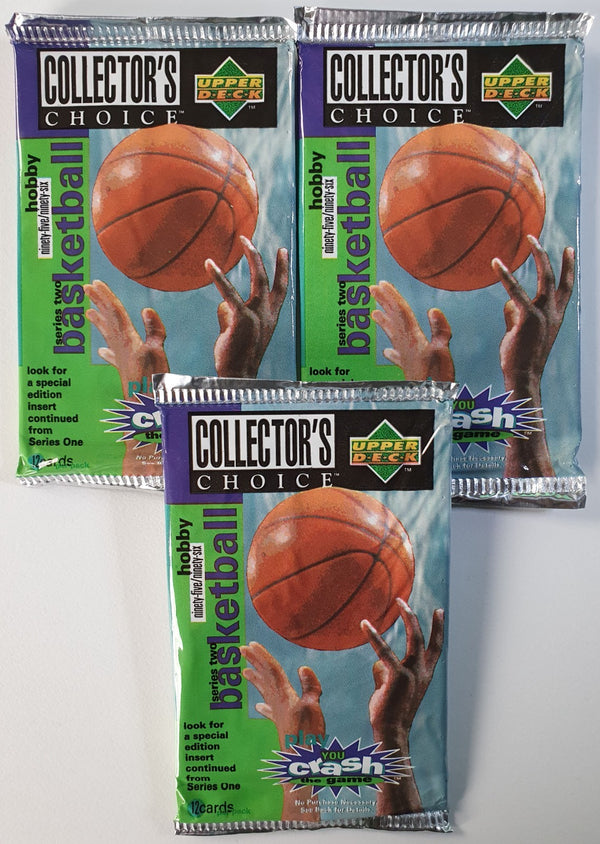 Lot of 3 x Packs of 1995-96 UD Collector's Choice Basketball Series 2 - Sealed