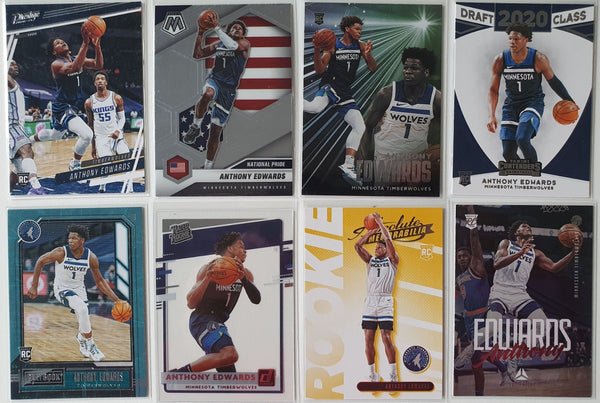 2020 Panini Anthony Edwards Lot of 8 x Antman Rookie Cards - Good Condition RCs