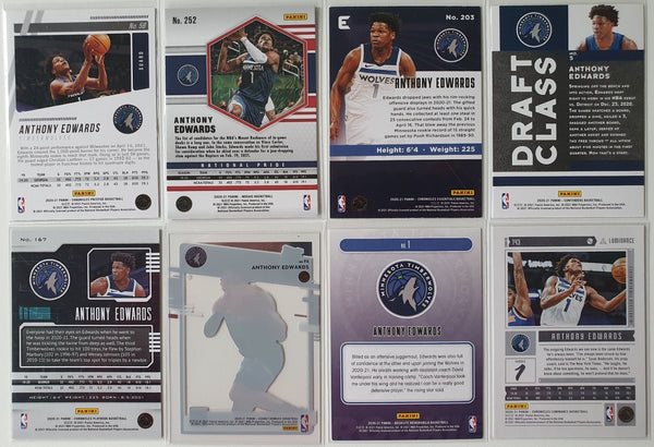2020 Panini Anthony Edwards Lot of 8 x Antman Rookie Cards - Good Condition RCs