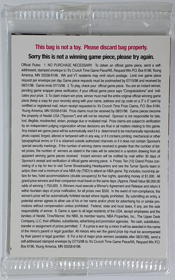 1997 Upper Deck Nestle Crunch Time Michael Jordan - Factory Sealed Pack