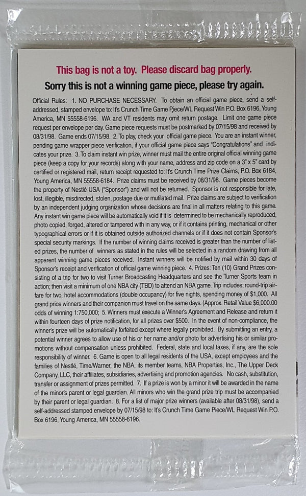 1997 Upper Deck Nestle Crunch Time Karl Malone - Factory Sealed Pack