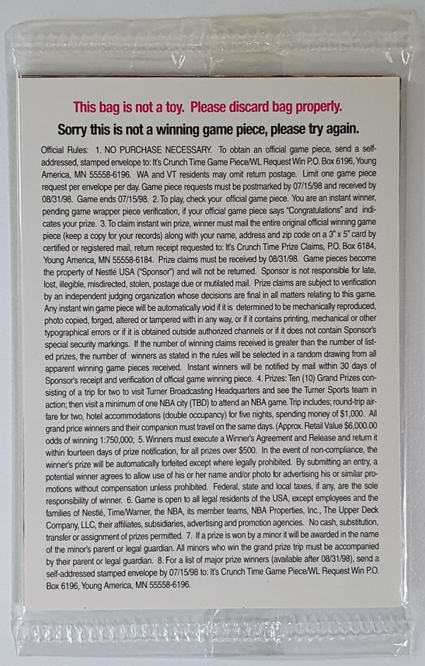 1997 Upper Deck Nestle Crunch Time Reggie Miller - Factory Sealed Pack