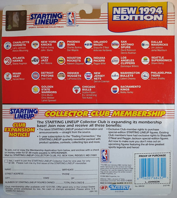 1994 Kenner Starting Lineup Larry Johnson Figurine - Sealed Figure & Card