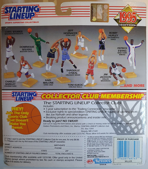 1995 Kenner Starting Lineup Reggie Miller Figurine - Sealed Figure & Card