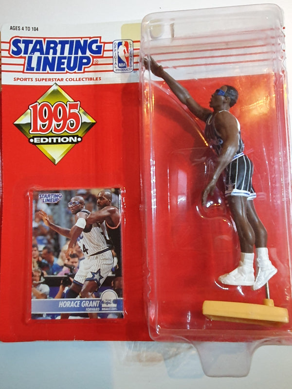 1995 Kenner Starting Lineup Eric Montross Horace Grant - Sealed Figure & Card