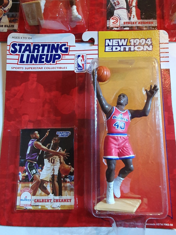 1994 Kenner Starting Lineup Ellis Augmon Cheaney Figurine - Sealed Figure & Card