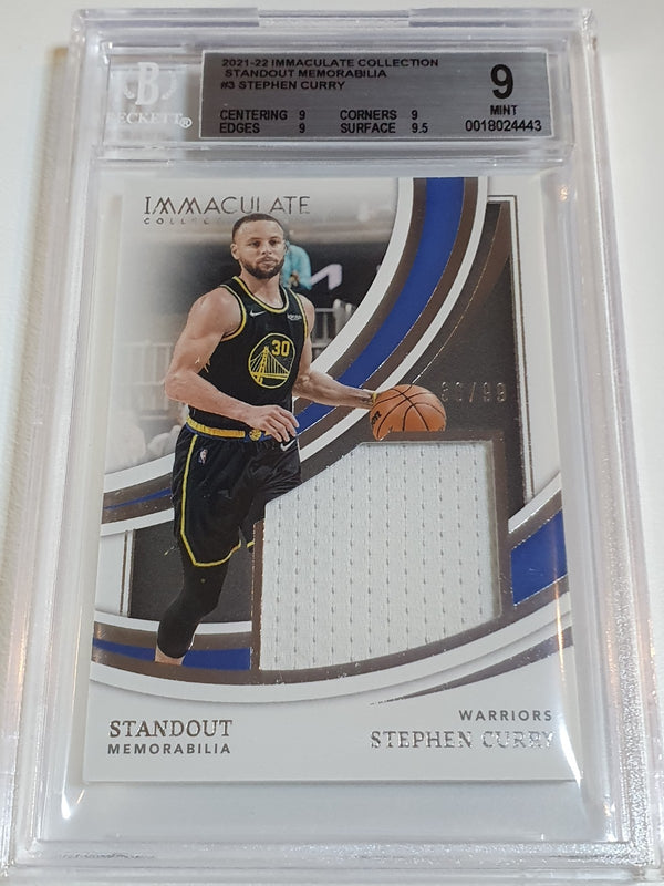 2021 Panini Immaculate Stephen Curry #PATCH /99 Game Worn Jersey - BGS 9 (POP 1)