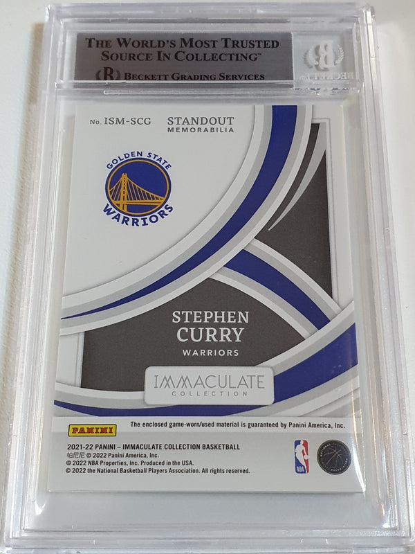 2021 Panini Immaculate Stephen Curry #PATCH /99 Game Worn Jersey - BGS 9 (POP 1)