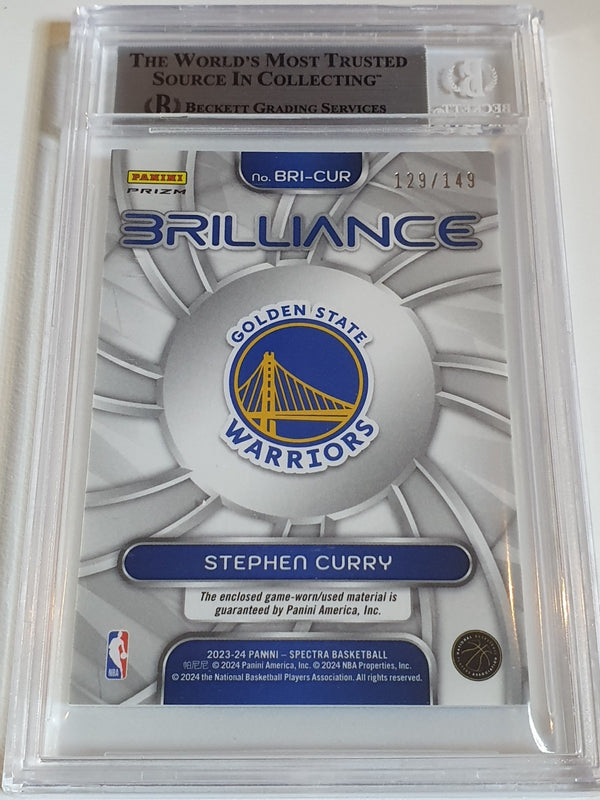 2023 Panini Spectra Stephen Curry #PATCH /149 Game Worn Jersey - BGS 9 (POP 1)