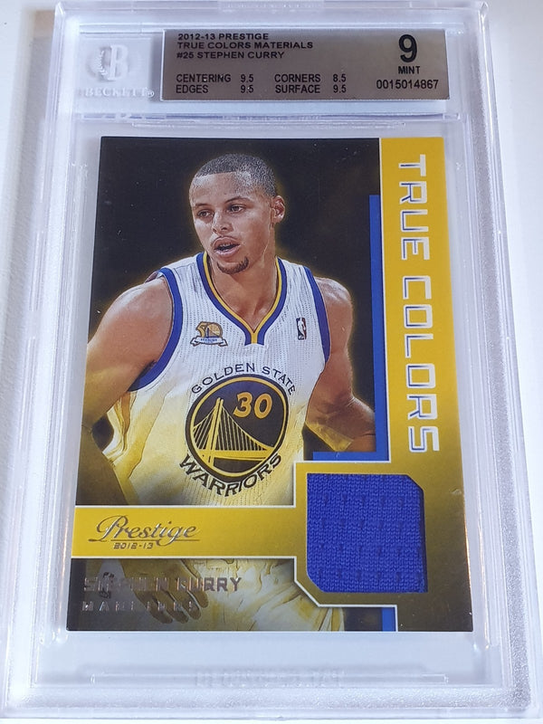 2012 Panini Prestige Stephen Curry #PATCH Game Worn Jersey - BGS 9 (POP 1)