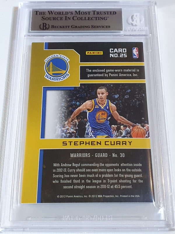 2012 Panini Prestige Stephen Curry #PATCH Game Worn Jersey - BGS 9 (POP 1)
