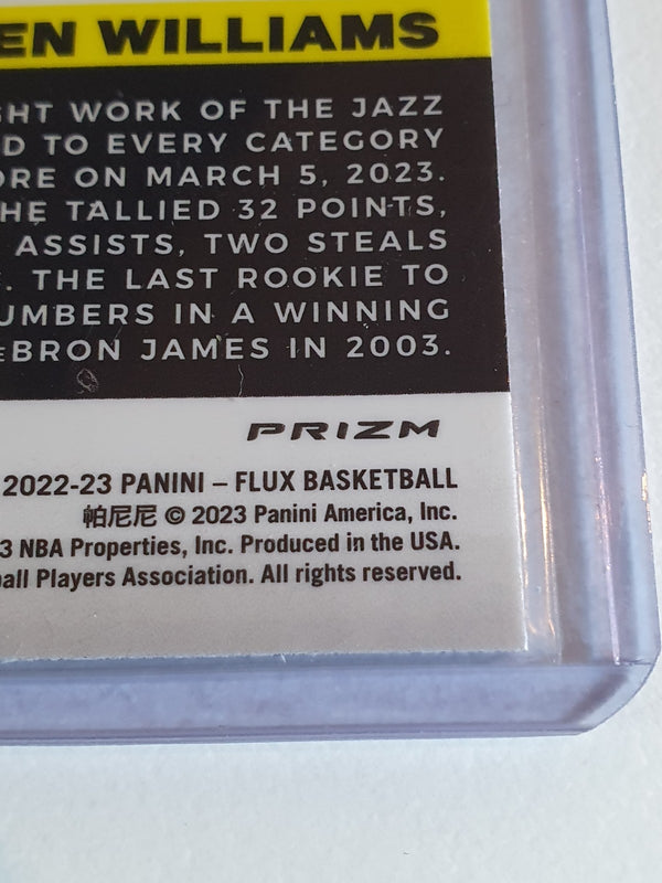 2022 Panini Flux Jalen Williams Rookie #224 SILVER Holo RC - Ready to Grade