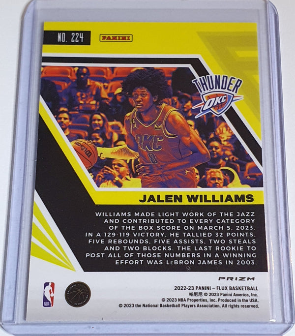 2022 Panini Flux Jalen Williams Rookie #224 SILVER Holo RC - Ready to Grade