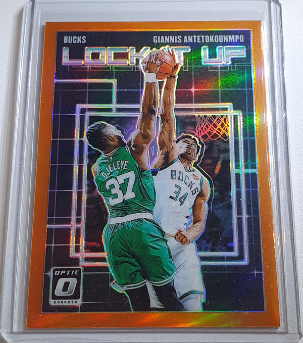 2018 Donruss Optic Giannis Antetokounmpo #4 ORANGE /39 Lock It Up - Rare