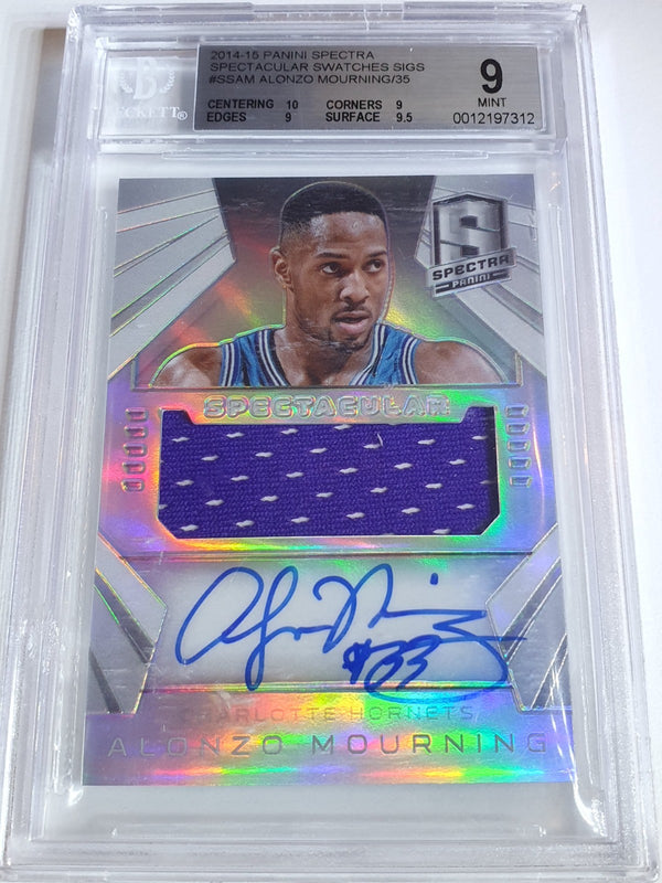 2014 Panini Spectra Alonzo Mourning #PATCH AUTO /35 Signatures - BGS 9 (POP 1)