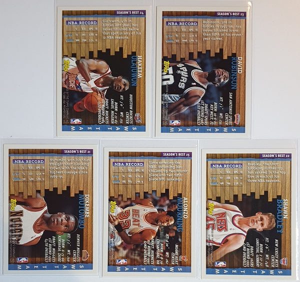 1996 Topps Season's Best Swat Team COMPLETE SET (5 Cards) - Mourning Robinson