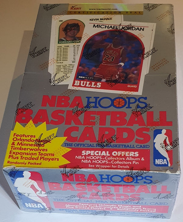 1989-90 NBA Hoops Basketball Cards ICERT Sealed Box - Factory Sealed