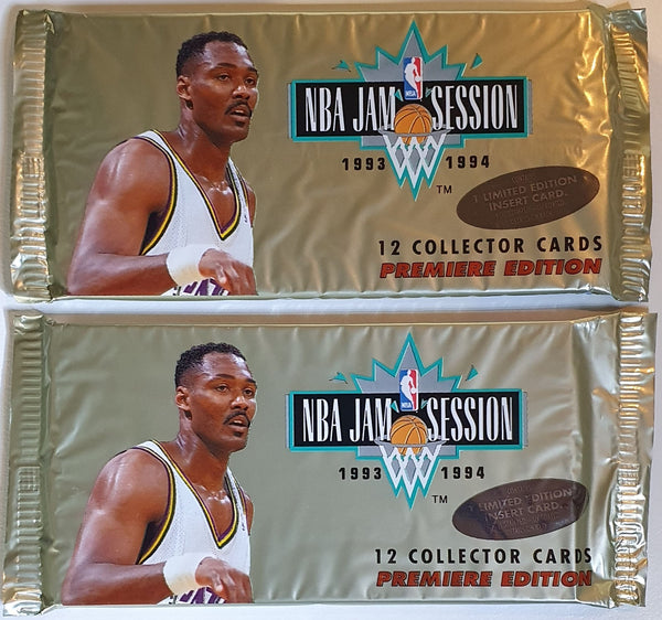 Lot of 2 x Packs of 1993-94 Fleer NBA Jam Session Pack - Factory Sealed