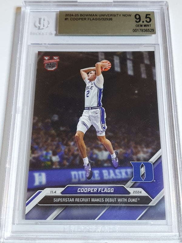 2024 Bowman University Now Cooper Flagg Rookie #1 Debut RC - BGS 9.5
