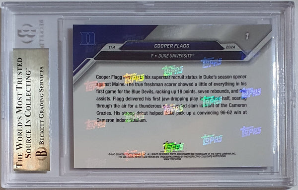 2024 Bowman University Now Cooper Flagg Rookie #1 Debut RC - BGS 9.5