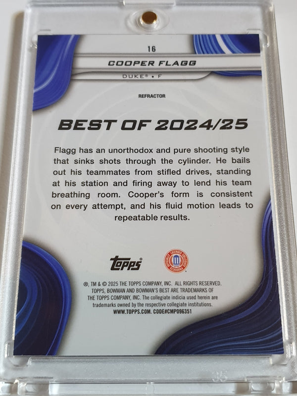 2024 Bowman Best U Cooper Flagg Rookie #16 REFRACTOR RC - Rare