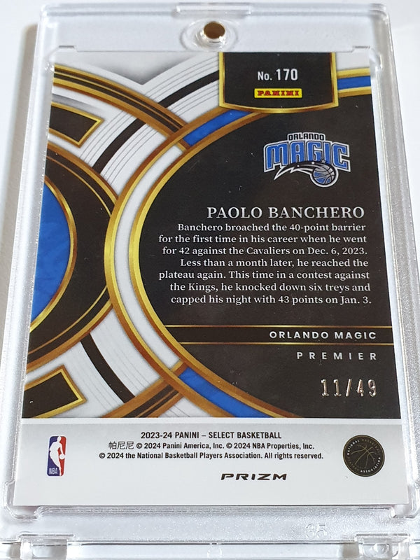 2023 Panini Select Paolo Banchero #170 TEAL WHITE PINK /49 Holo Premier - Rare