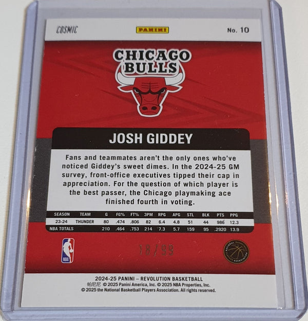 2024 Panini Revolution Josh Giddey #10 COSMIC /99 HOLO - Ready to Grade