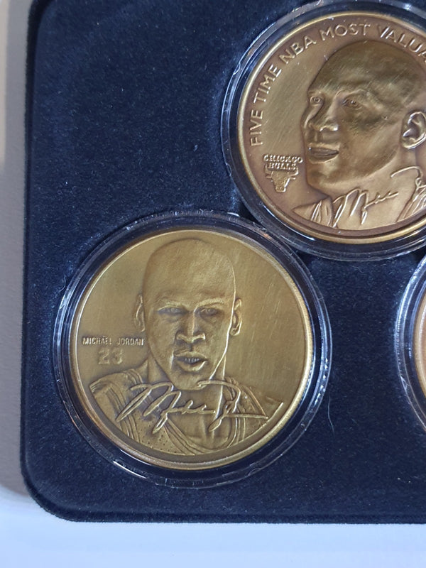 1996 Highland Mint Michael Jordan BRONZE /5000 Upper Deck 3 Coins Set - With COA