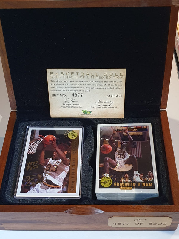 1992 Classic Shaquille O'Neal Auto GOLD /8500 Foil Stamped Set - Autograph & Box