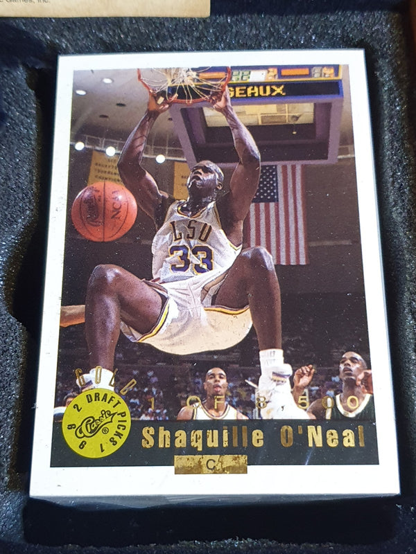 1992 Classic Shaquille O'Neal Auto GOLD /8500 Foil Stamped Set - Autograph & Box