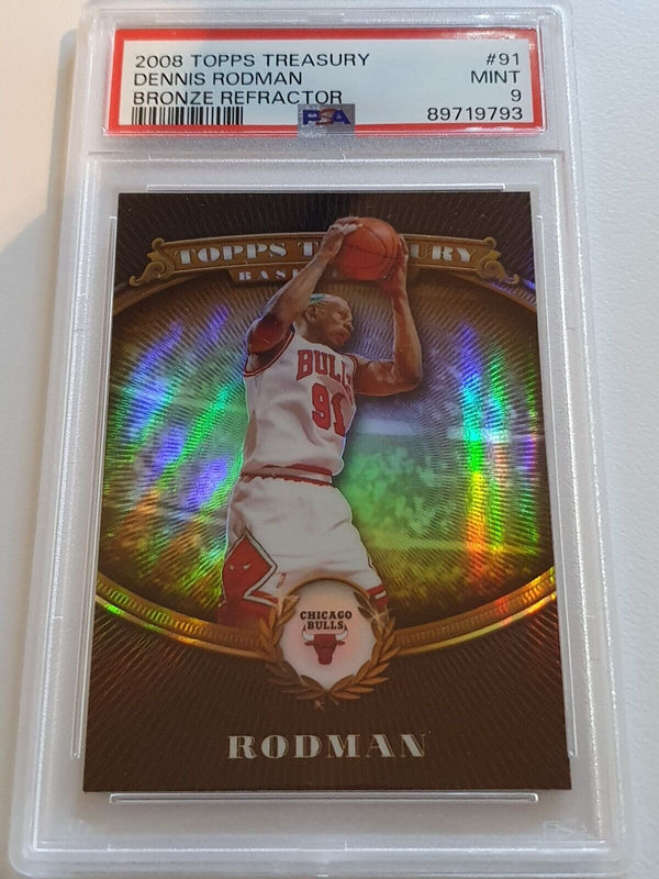 2008 Topps Treasury Dennis Rodman #91 BRONZE REFRACTOR /999 - PSA 9 (POP 1)