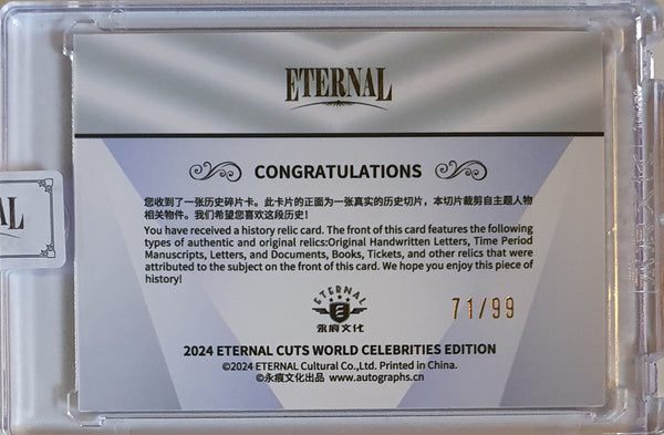 2024 Eternal Robert Oppenheimer #RELICS HOLO /99 Authentic History Relic Sealed