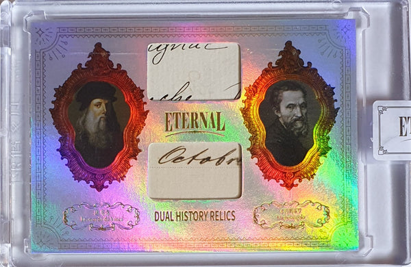 2024 Eternal Leonardo da Vinci Michelangelo #RELICS SILVER /50 Dual Relics