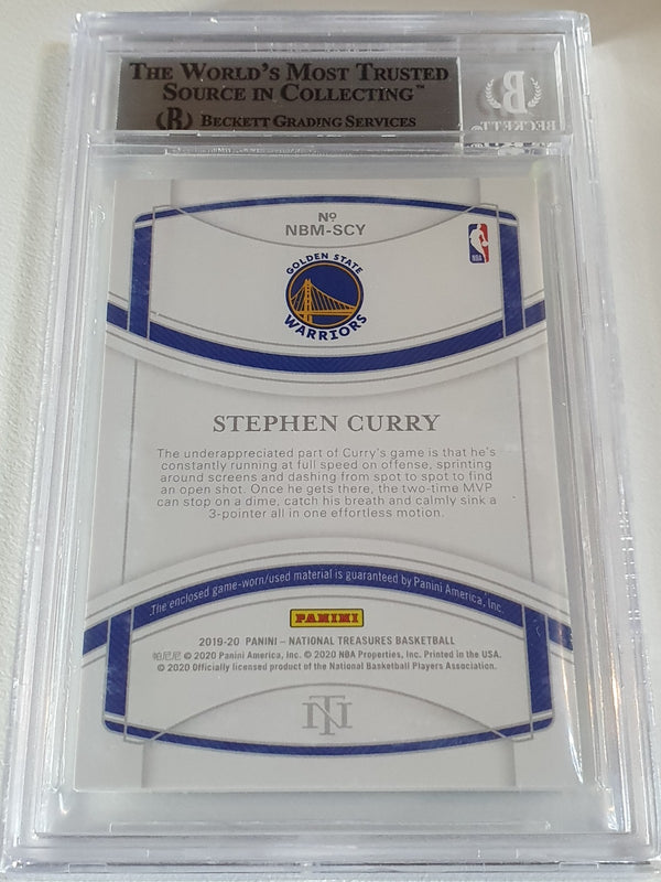 2019 National Treasures Stephen Curry #PATCH PRIME /10 Jersey - BGS 9 (POP 3)