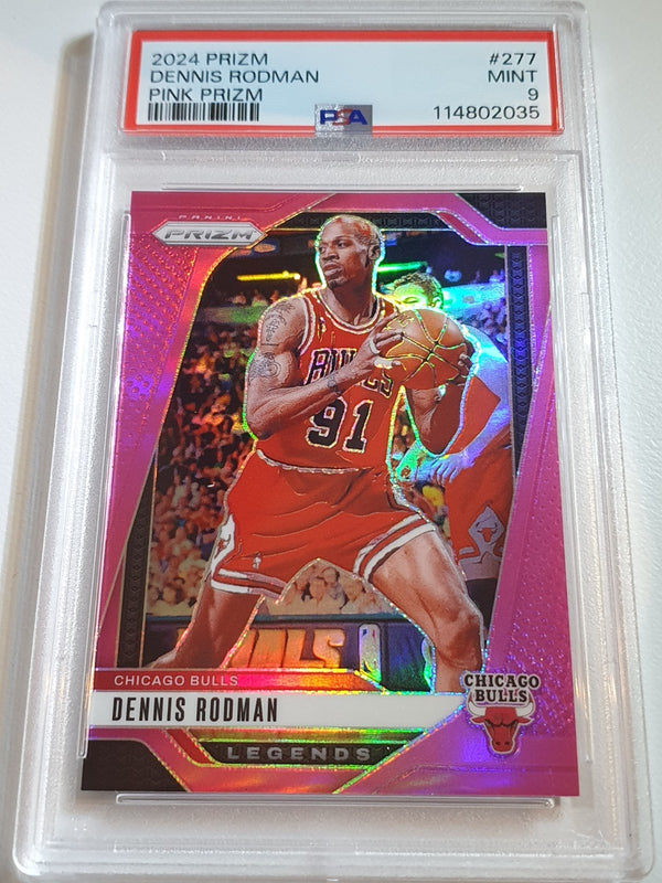 2024 Panini Prizm Dennis Rodman #277 PINK /249 Holo - PSA 9 (POP 1)