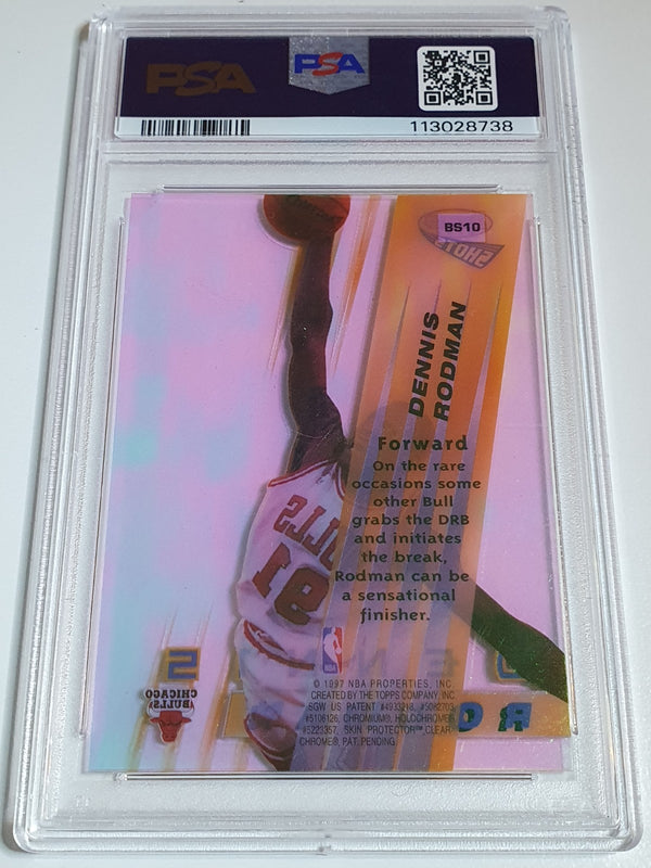 1996 Bowman's Dennis Rodman #BS10 ACETATE Best Shots - PSA 9 (POP 13)