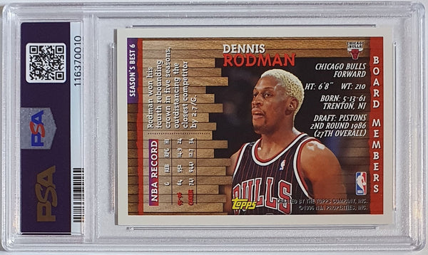 1996 Topps Dennis Rodman #6 Season's Best - PSA 9 (POP 18)