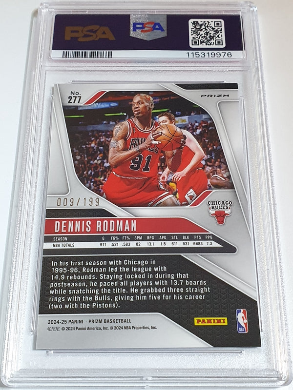 2024 Panini Prizm Dennis Rodman #277 BLUE /199 Holo - PSA 9 (POP 1)