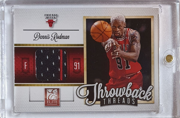 2012 Panini Elite Dennis Rodman #PATCH Game Worn Jersey - Ready to Grade
